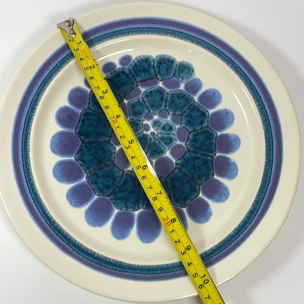 Franciscan Earthenware Moondance Dinner Plates Blue Purple Set of 2 MCM 10.5